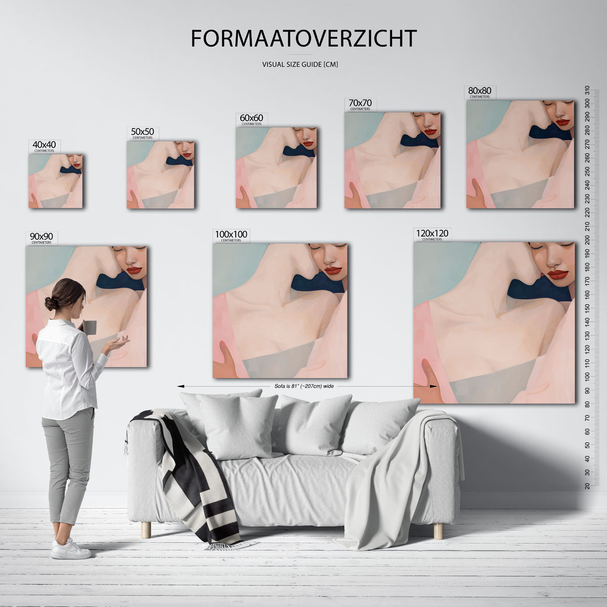 Twee figuren in zachte tinten Poster