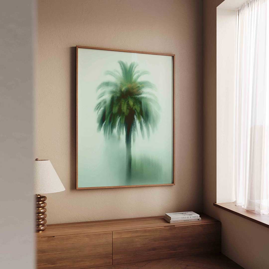 Vervagende palmboom Poster