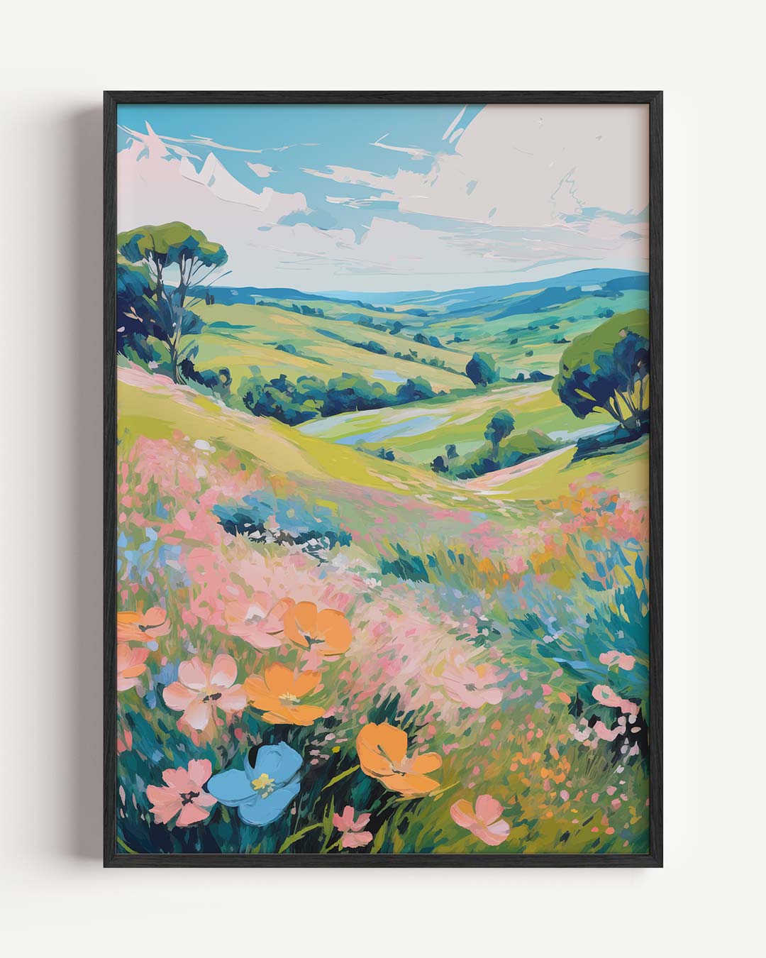 Vrolijke Bloemenweide Poster-WallArtistic