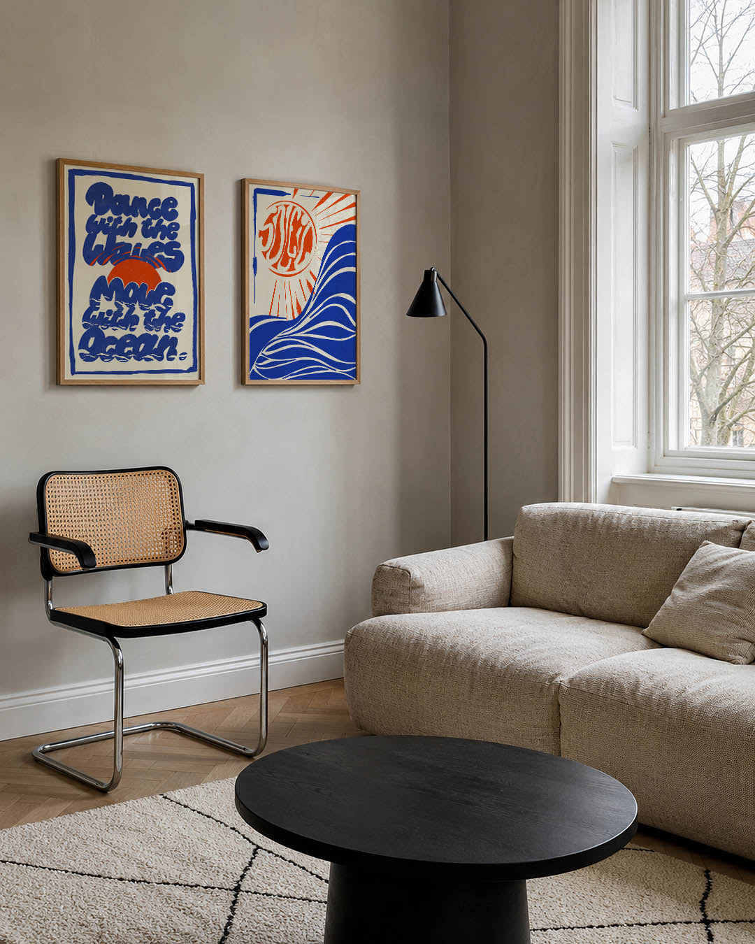 Golvend lijnenspel Posterset