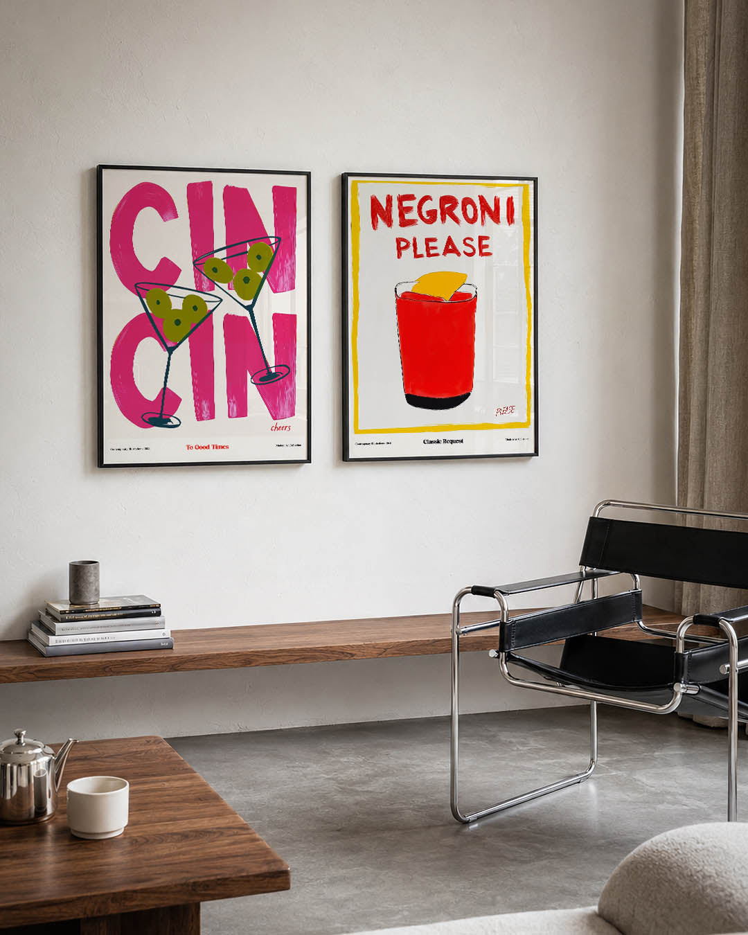 Vrolijke cocktailkleuren Posterset