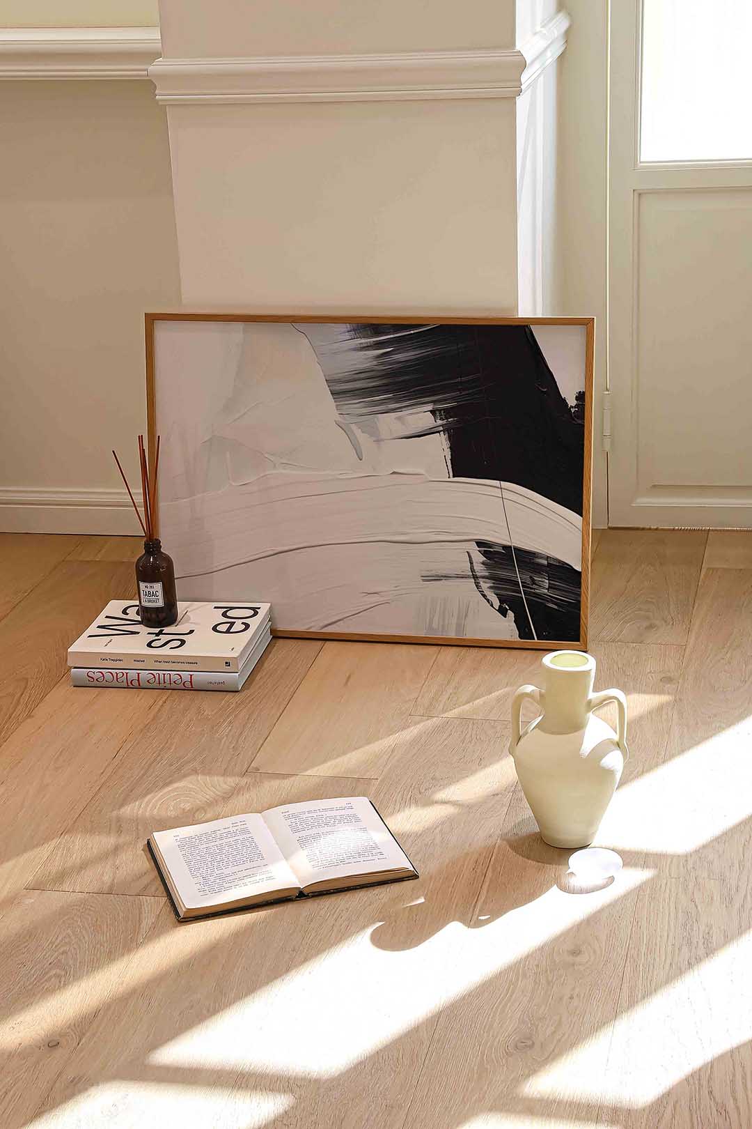 Abstracte penseelstreken Poster