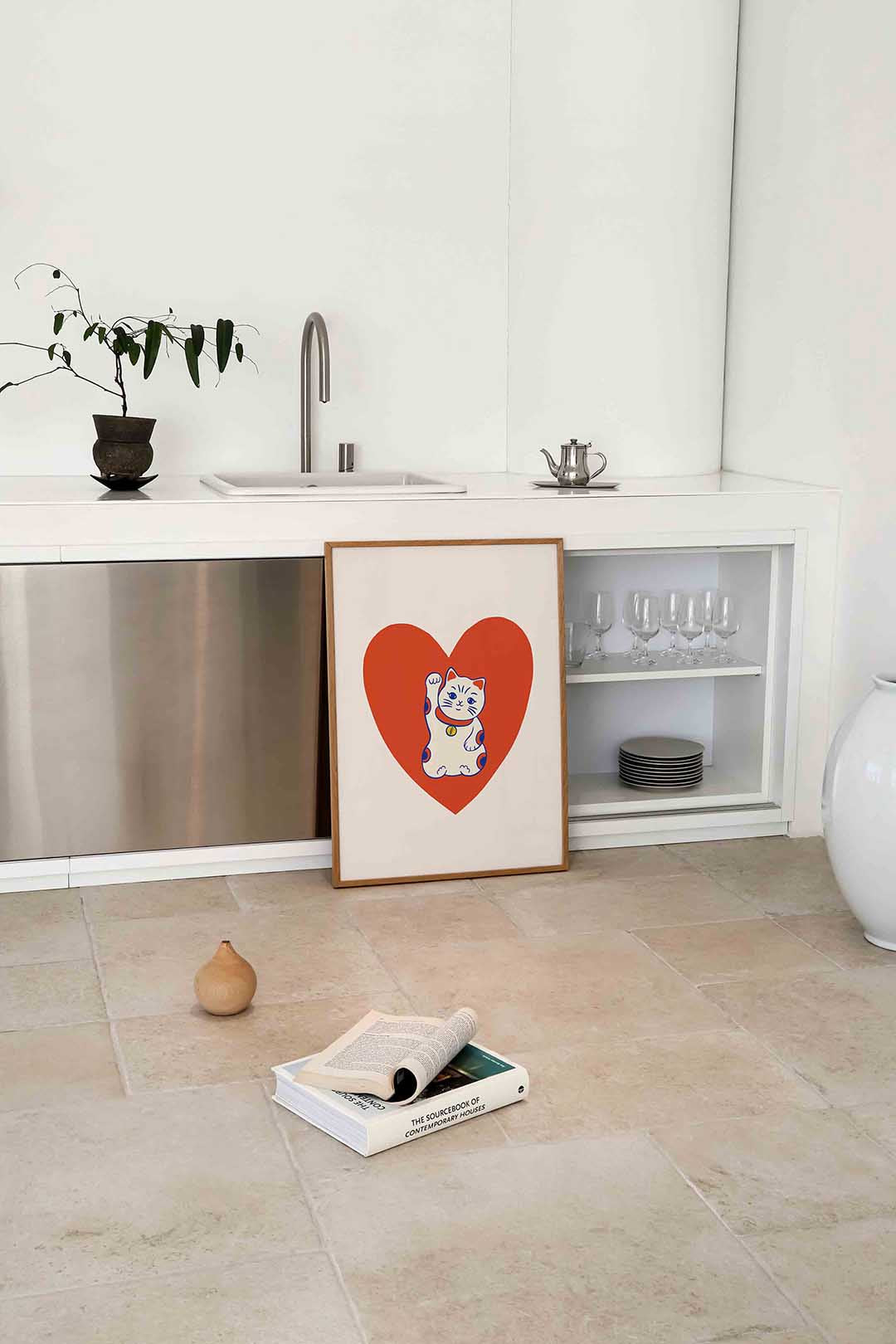 Kat met hart Poster