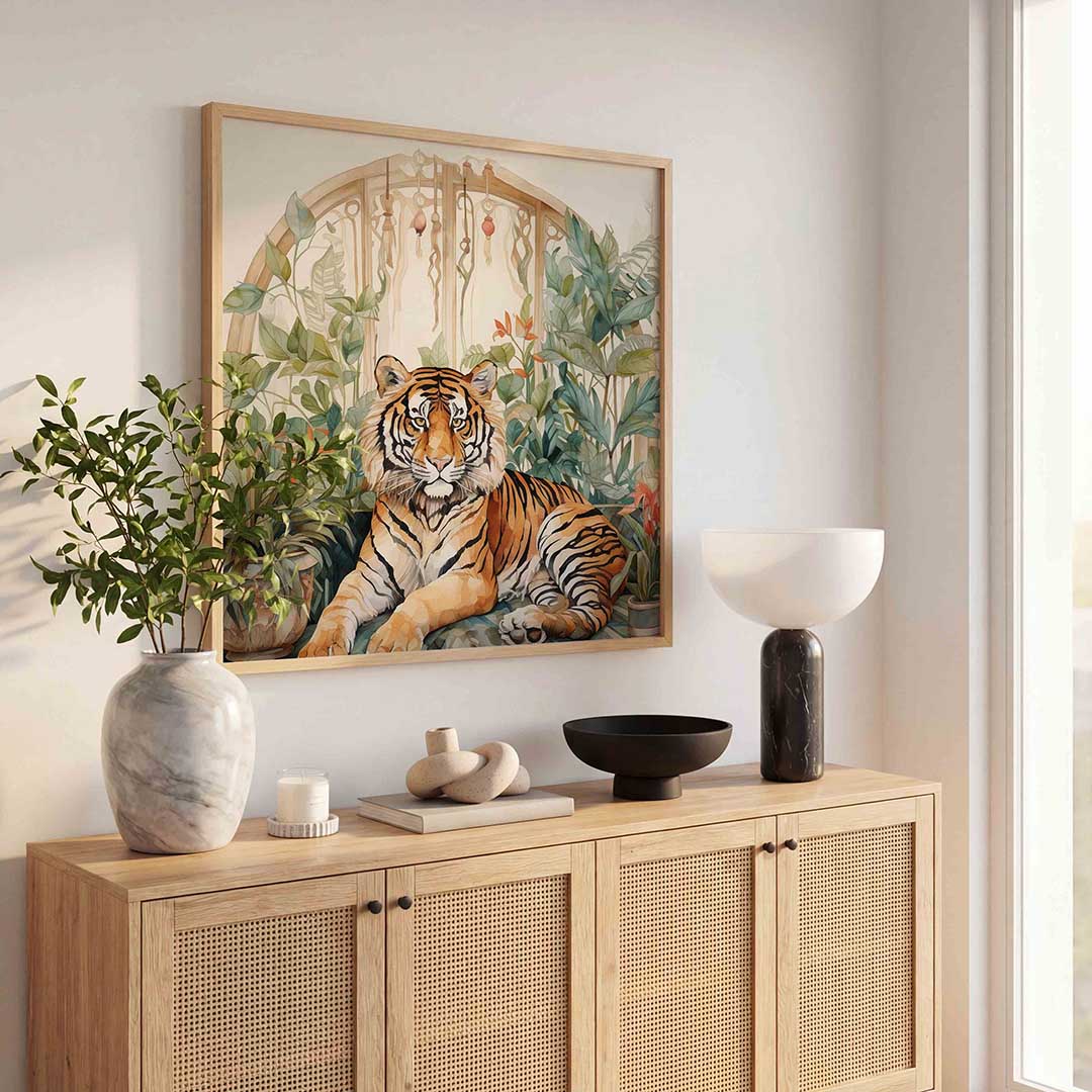 Tijger en planten Poster