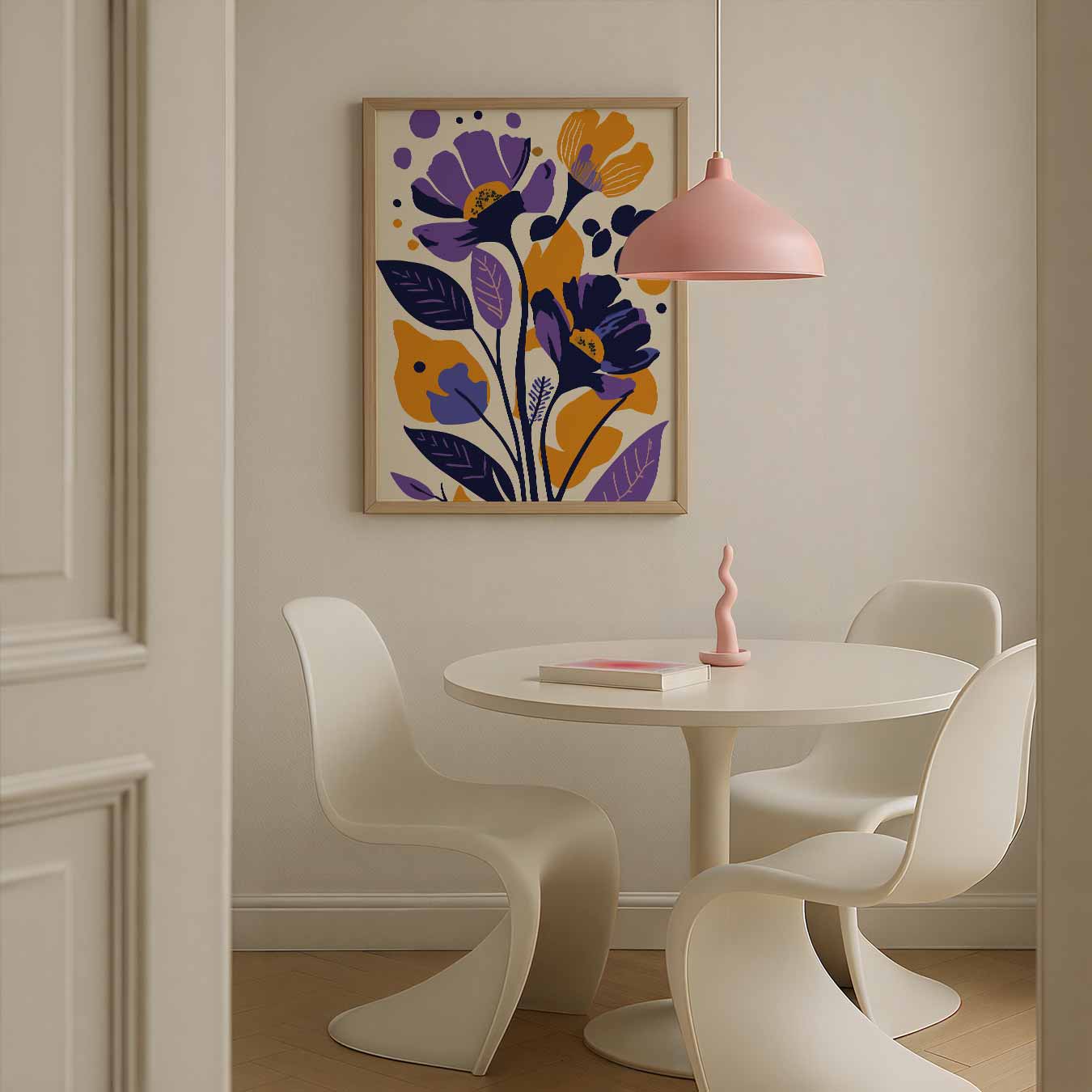 Bloemenpracht in Paars en Oranje Poster-WallArtistic