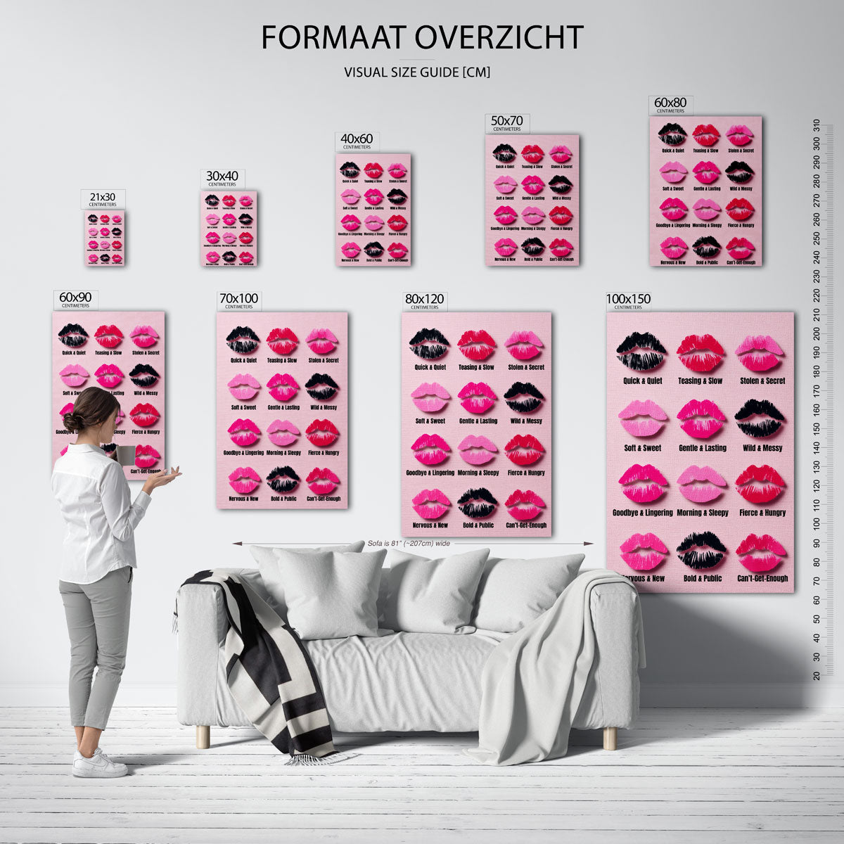 Lippen in diverse tinten Poster