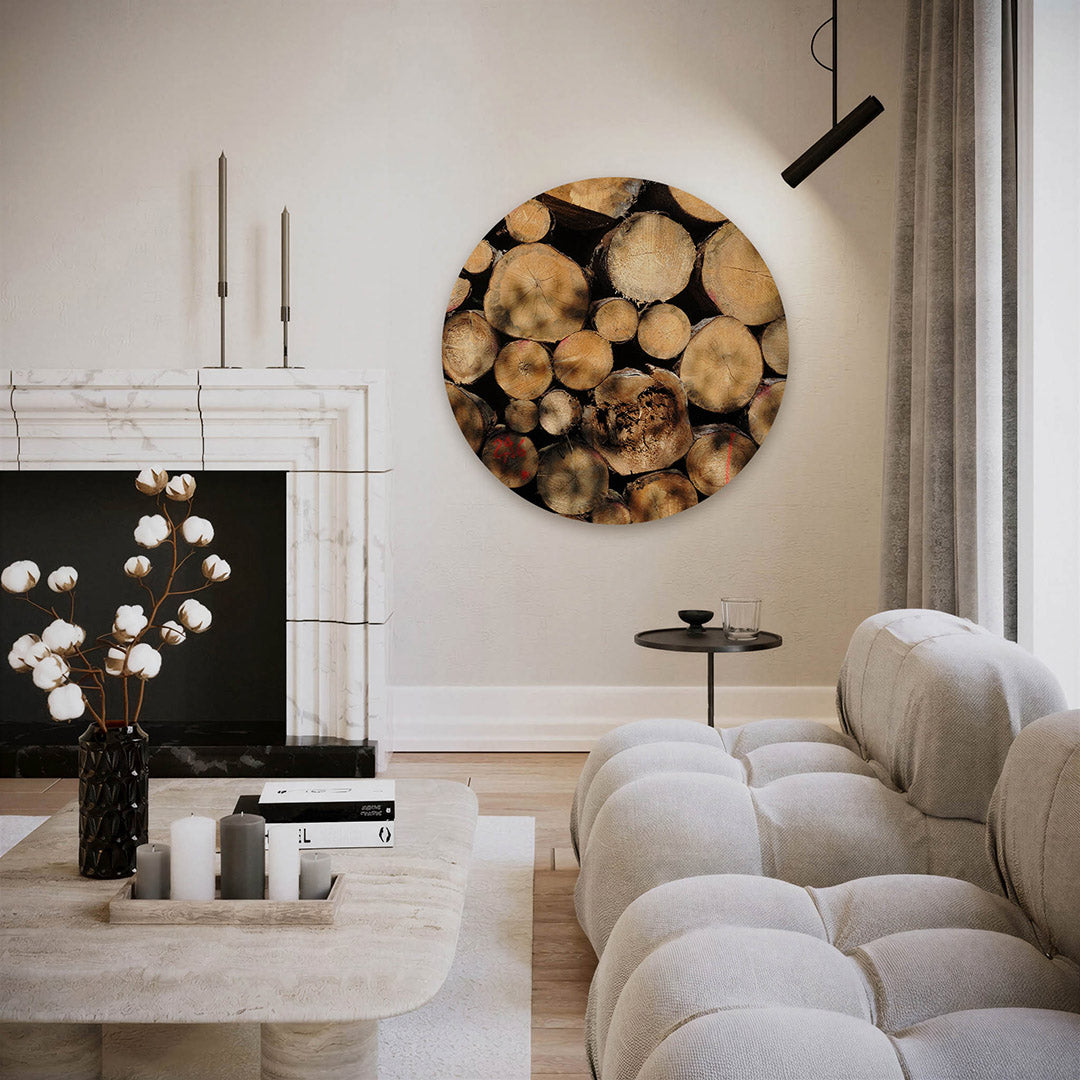 Houten stammen Muurcirkel