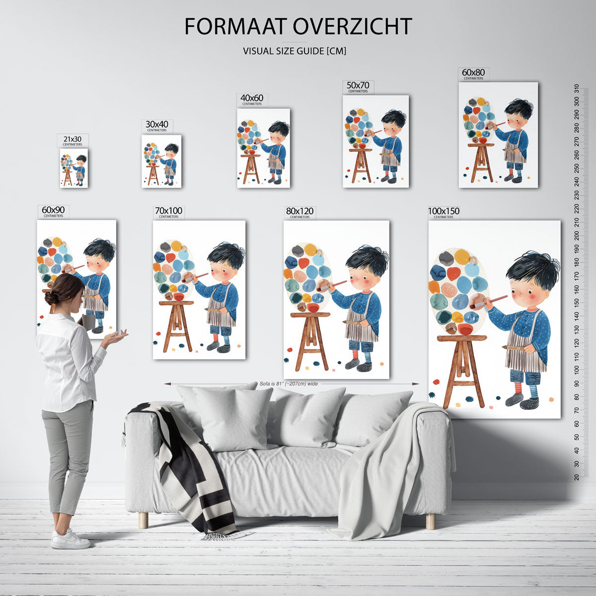 Jongetje met schilderspalet Poster