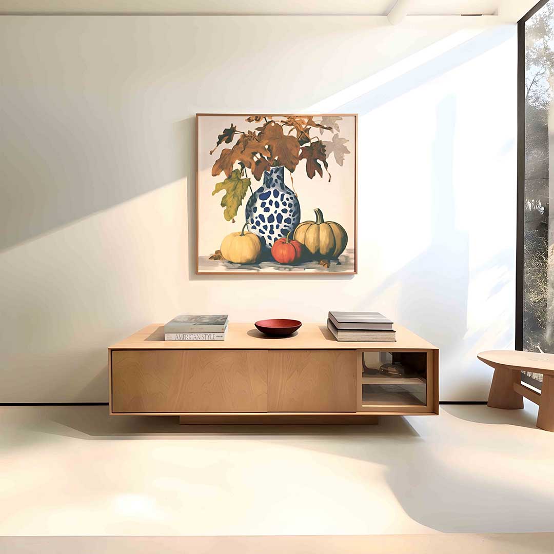 Herfstbladeren en pompoenen Poster