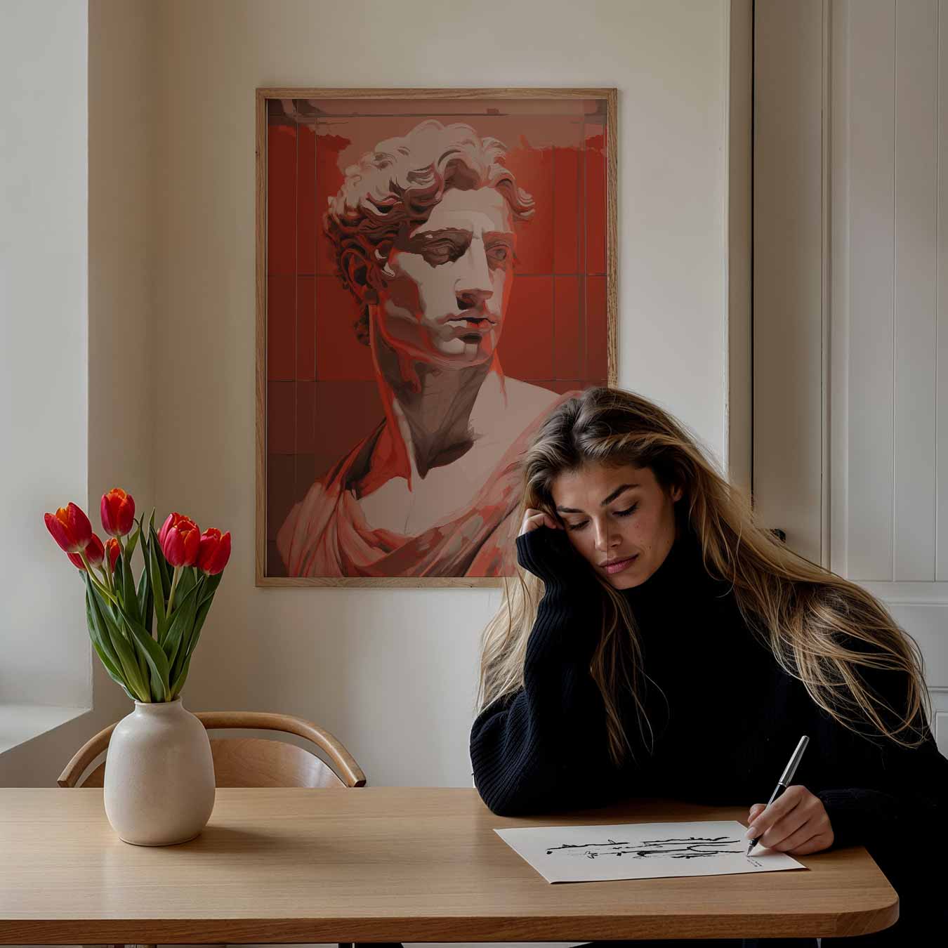 Stijlvolle Pop Art Beeldhouwwerken Poster-WallArtistic