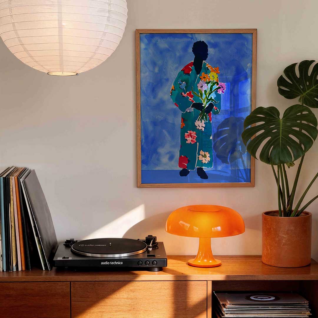 Figuur met bloemen Poster