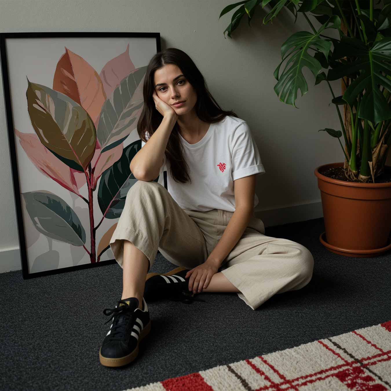 Botanische Kunstposter met Bladeren Poster-WallArtistic