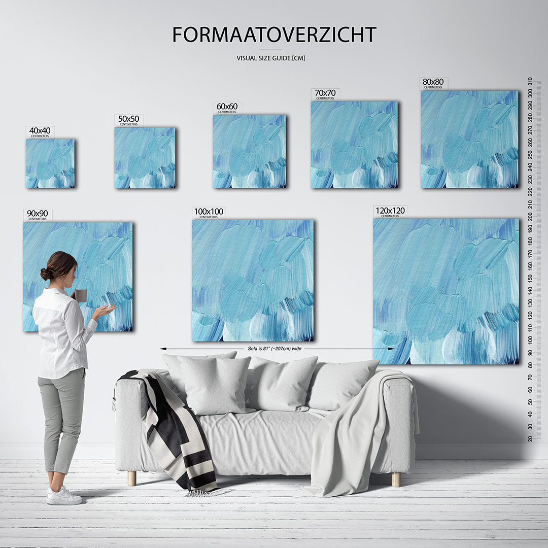 Vloeiende blauwe bewegingen Kunstwerk