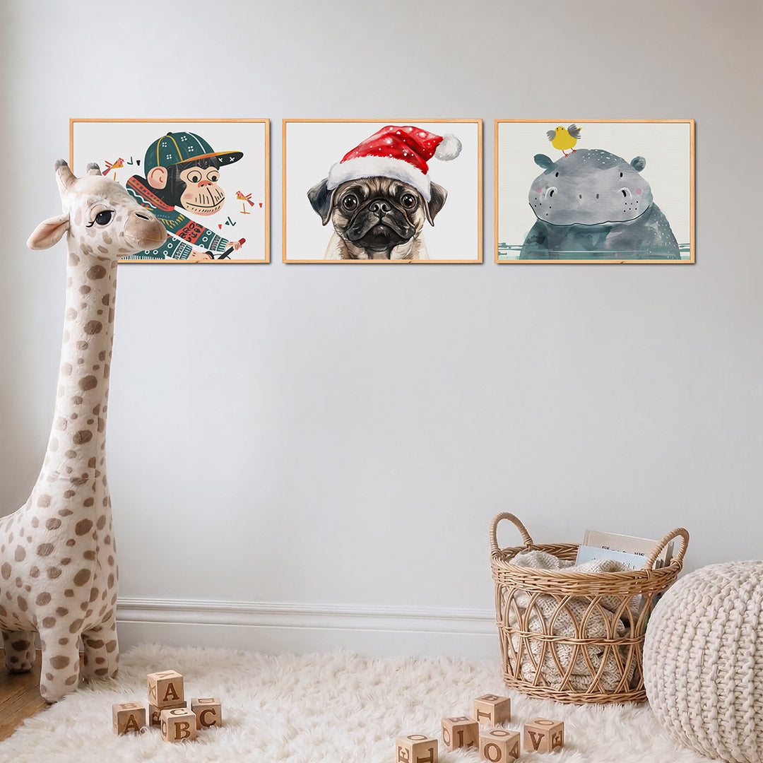 Speelse aap illustratie Posterset