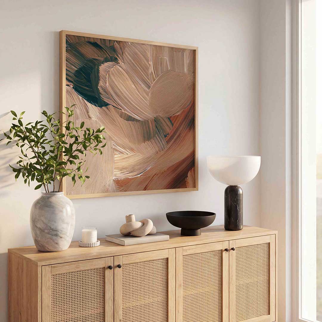 Abstracte penseelstreken Poster