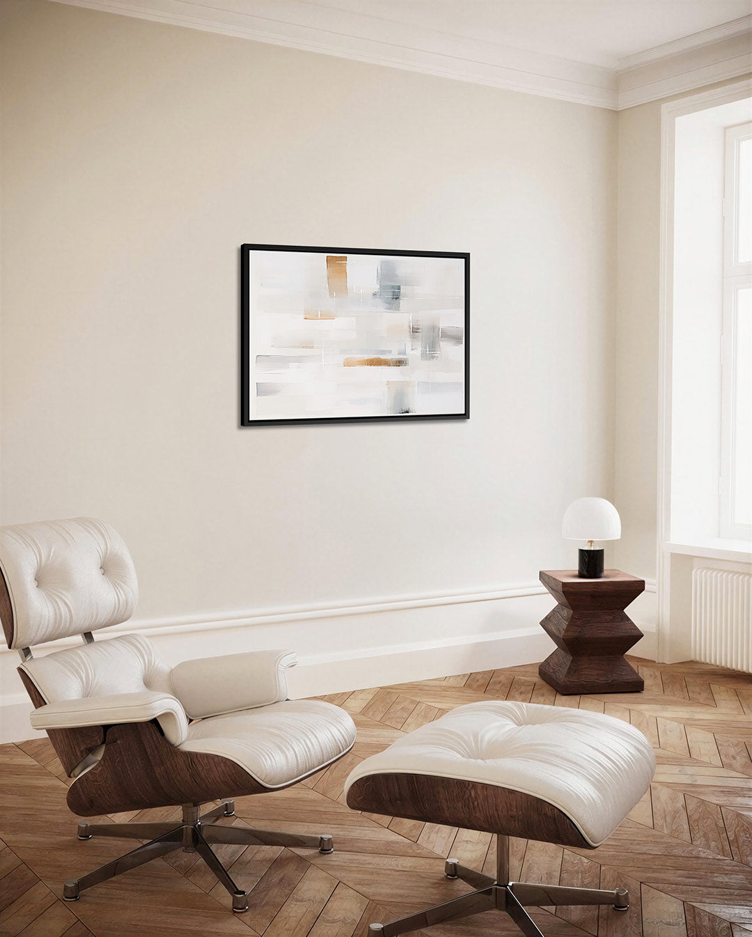 Lichte geometrische compositie Kunstwerk