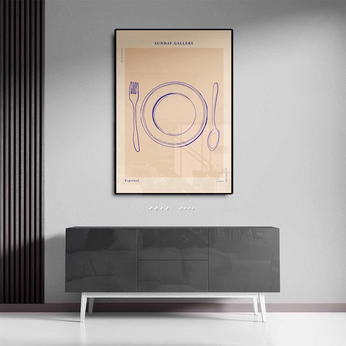 Eenvoudige Tafelschikking Illustratie Kunstwerk-canvas-dibond-plexiglas-wanddecoratie-WallArtistic