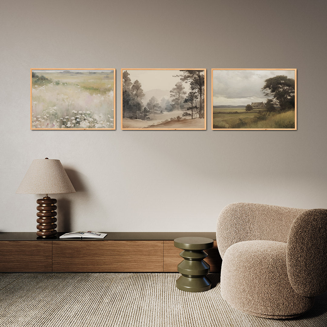 Zachte bloemenweide Posterset