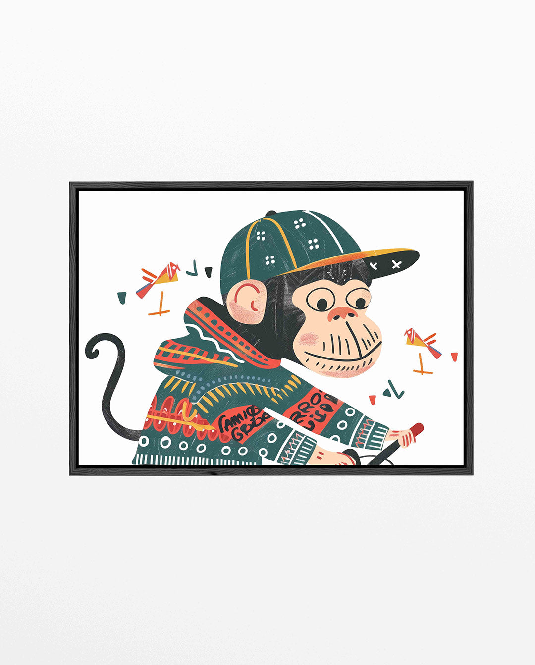 Speelse aap illustratie Kunstwerk