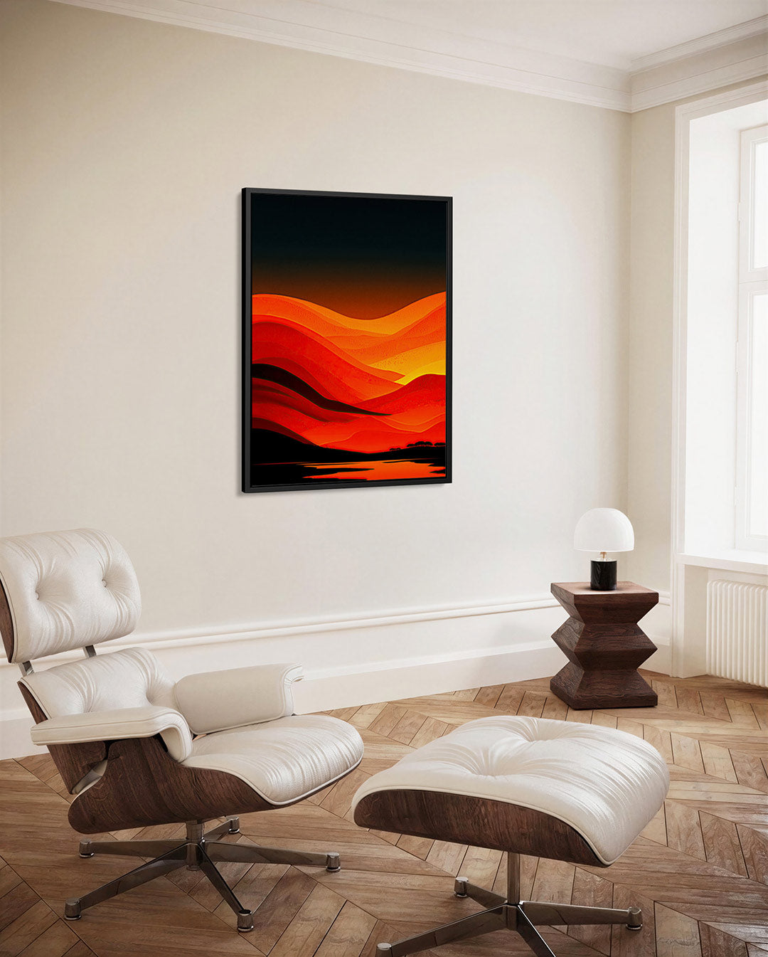 Vloeiende kleurenlandschap Kunstwerk