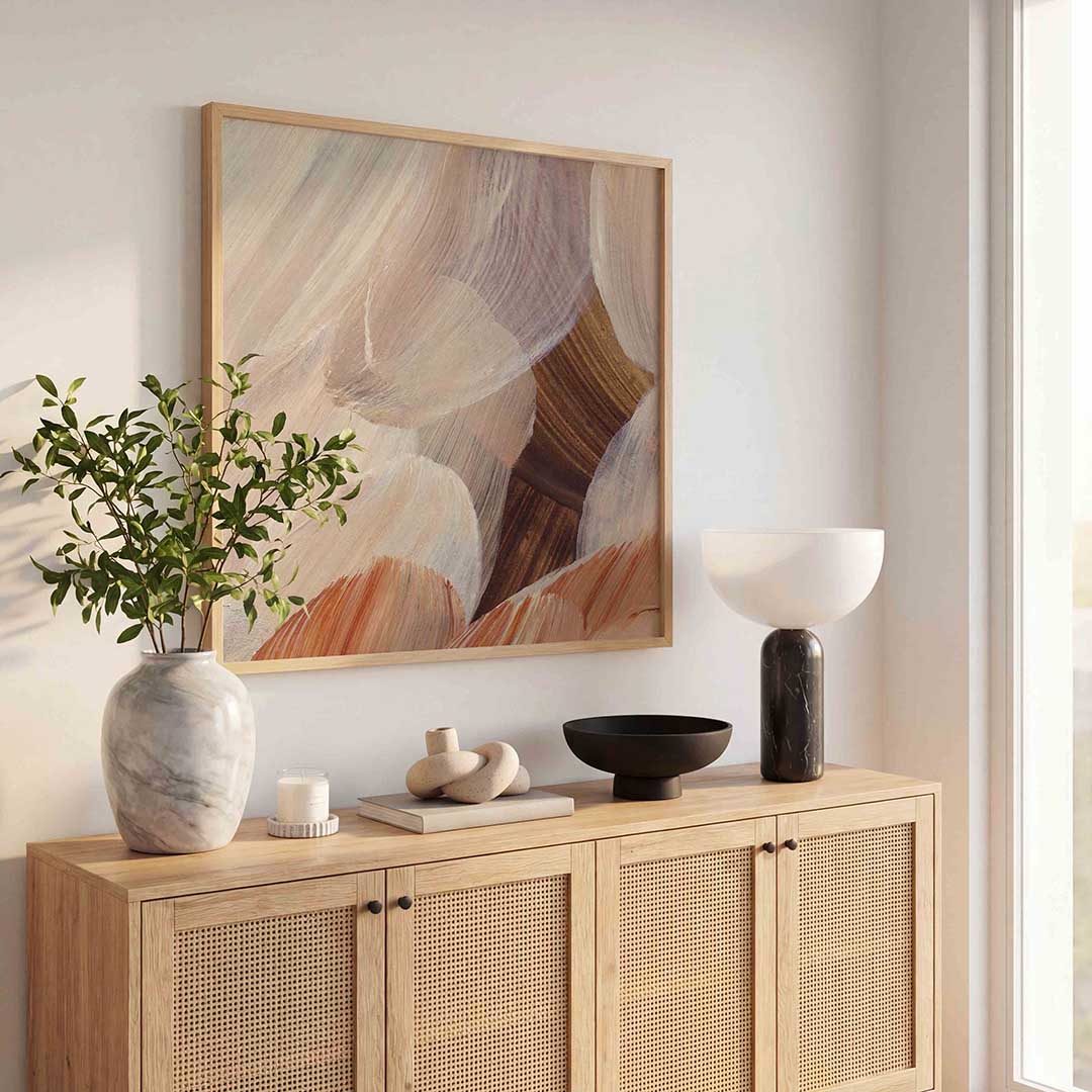 Abstracte penseelstreken Poster