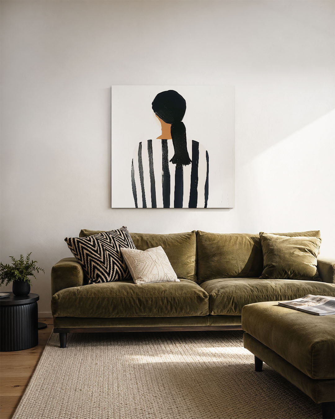 Gestreepte rugfiguur Kunstwerk