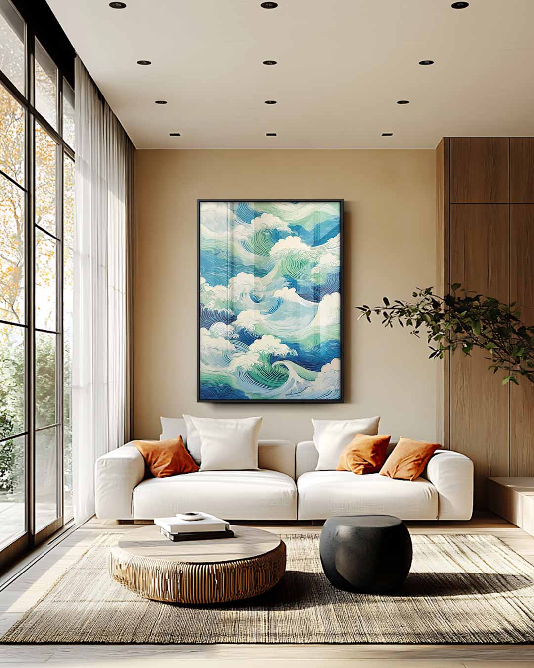 Woeste Zee Golven Kunstwerk Kunstwerk-canvas-dibond-plexiglas-wanddecoratie-WallArtistic