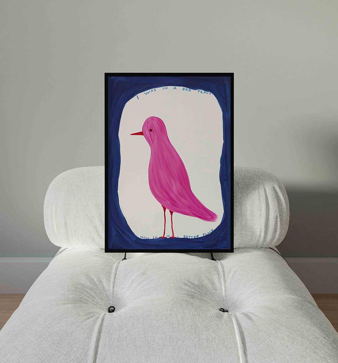 Roze vogel Poster