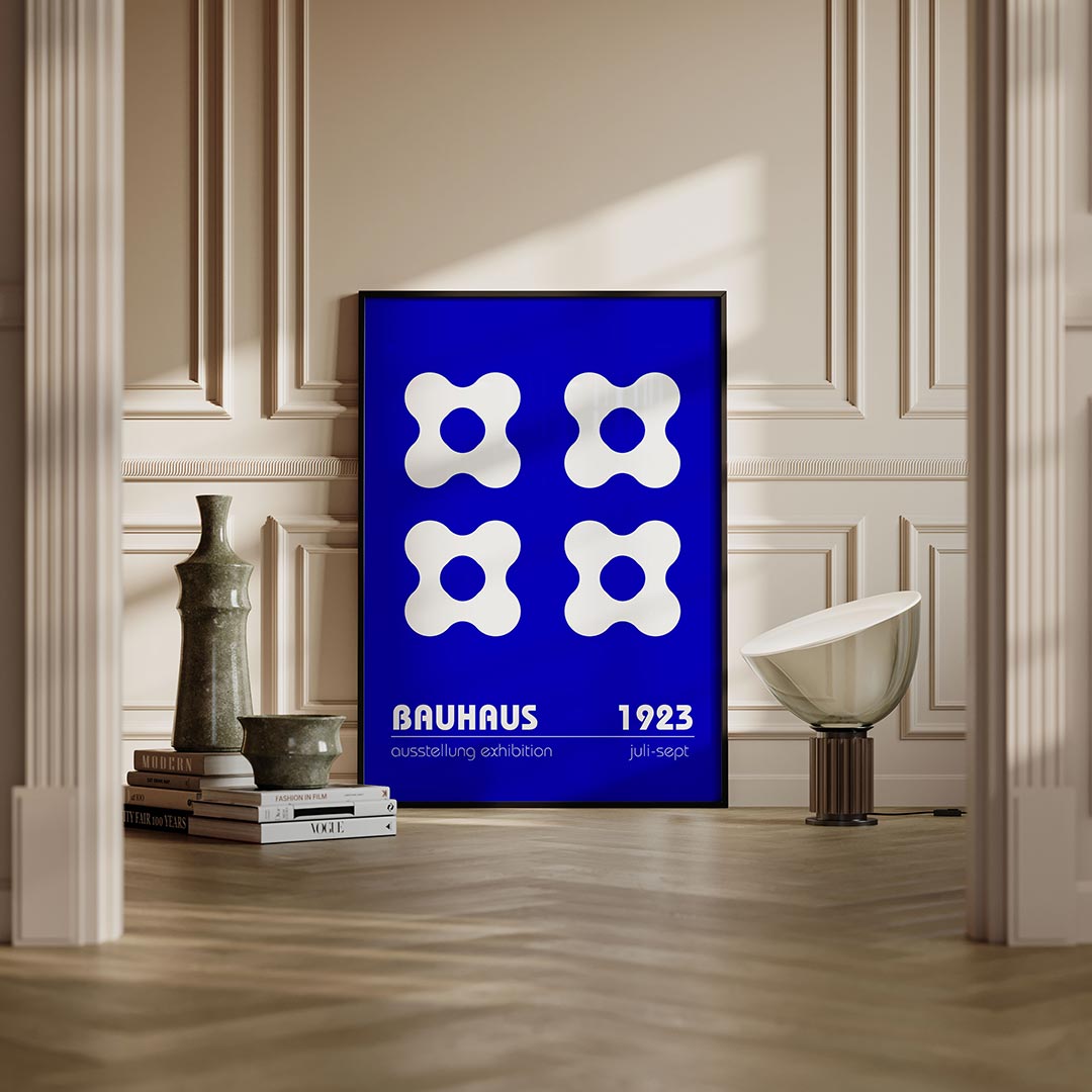 Vormritme blauw Poster