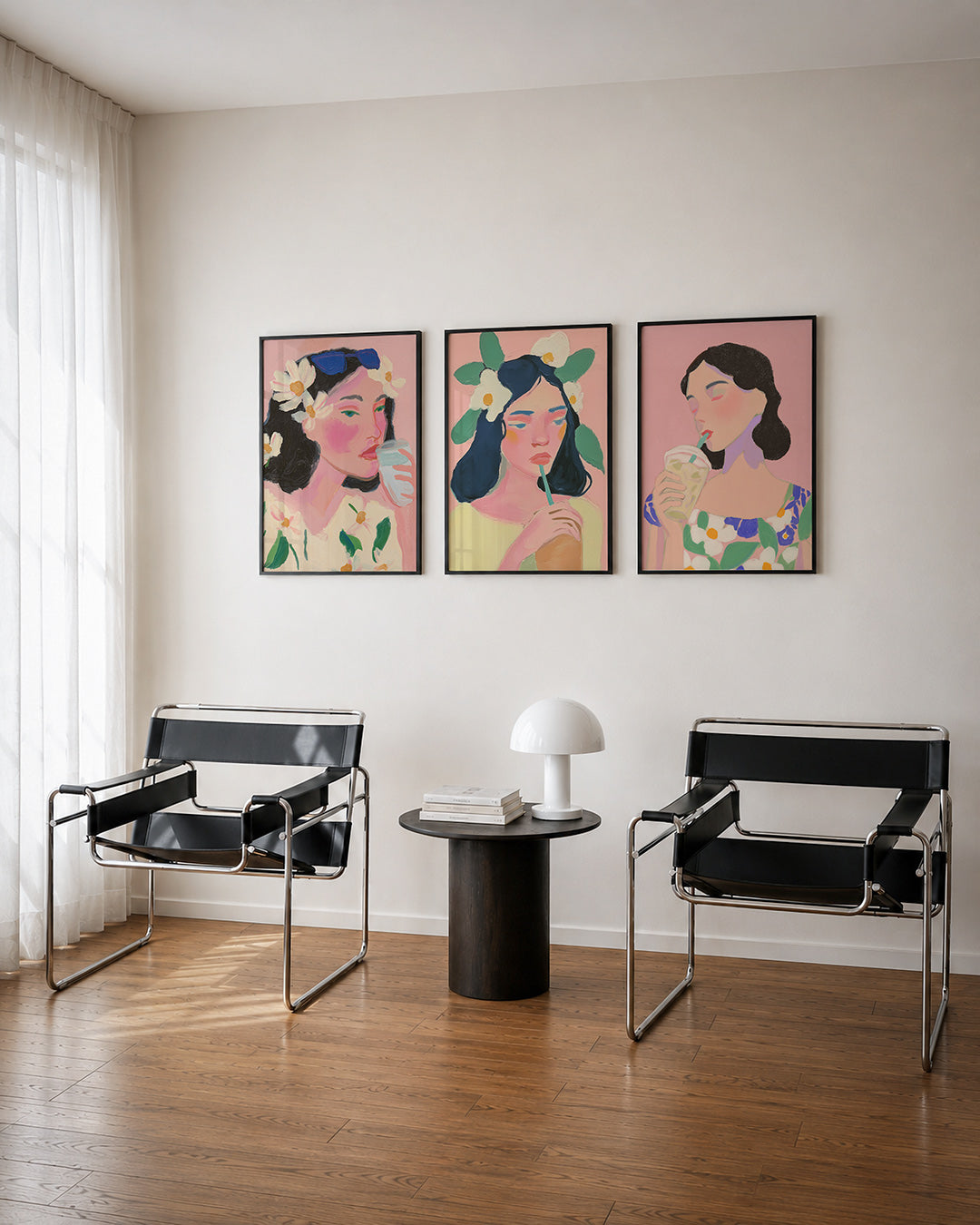 Bloemrijke portretkleuren Posterset
