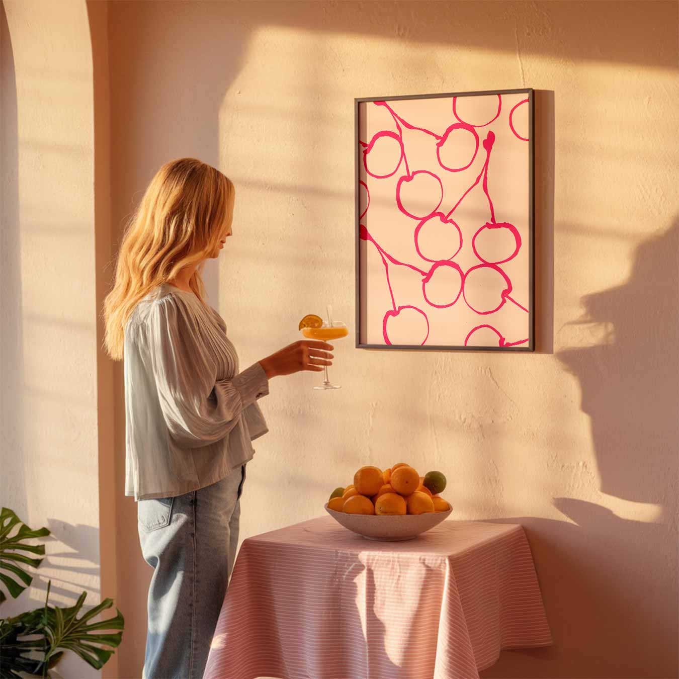 Speelse Kersen Poster-WallArtistic
