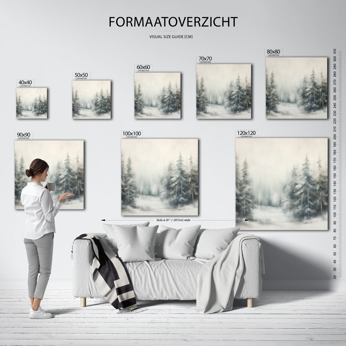 Mistig boslandschap Poster