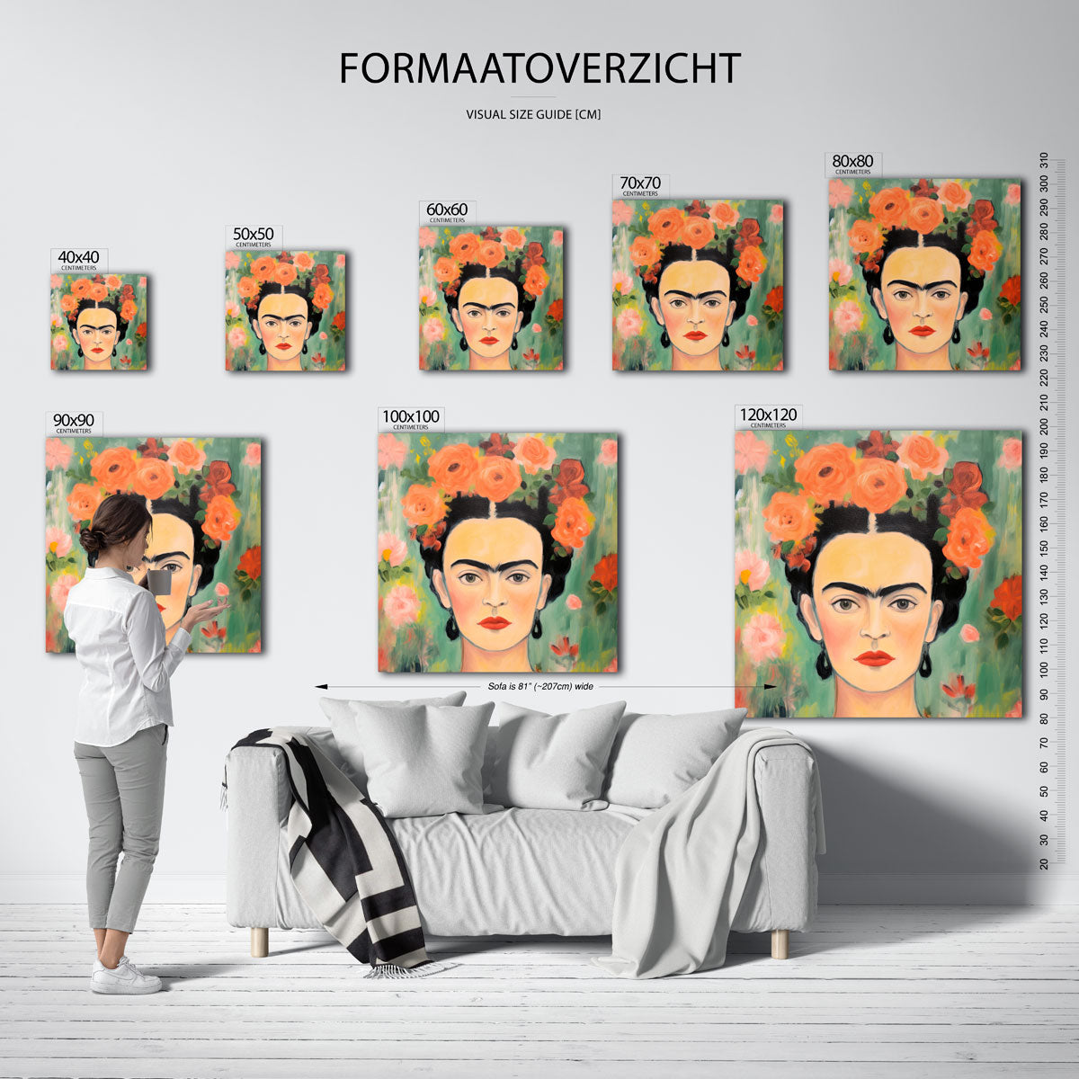 Portret met bloemen Poster