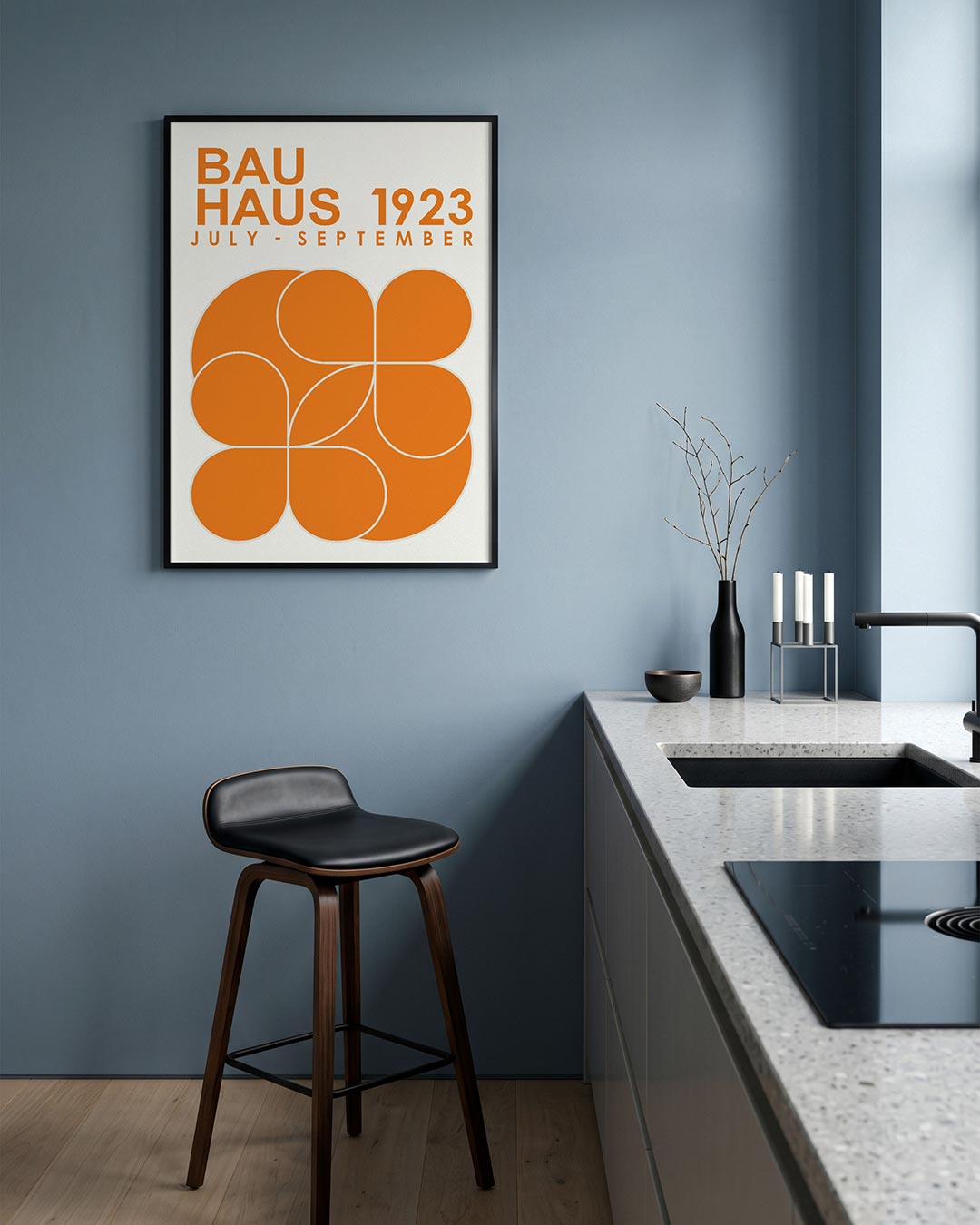 Oranje cirkelpatroon Poster