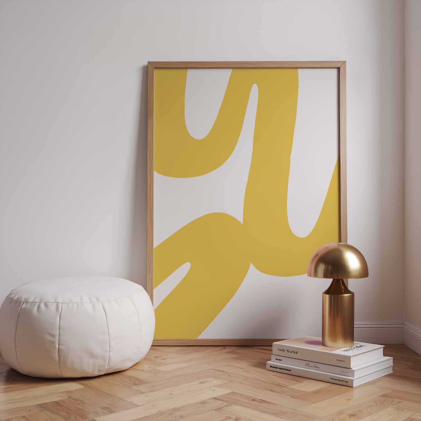 Vrolijke Gele Belettering Poster-WallArtistic