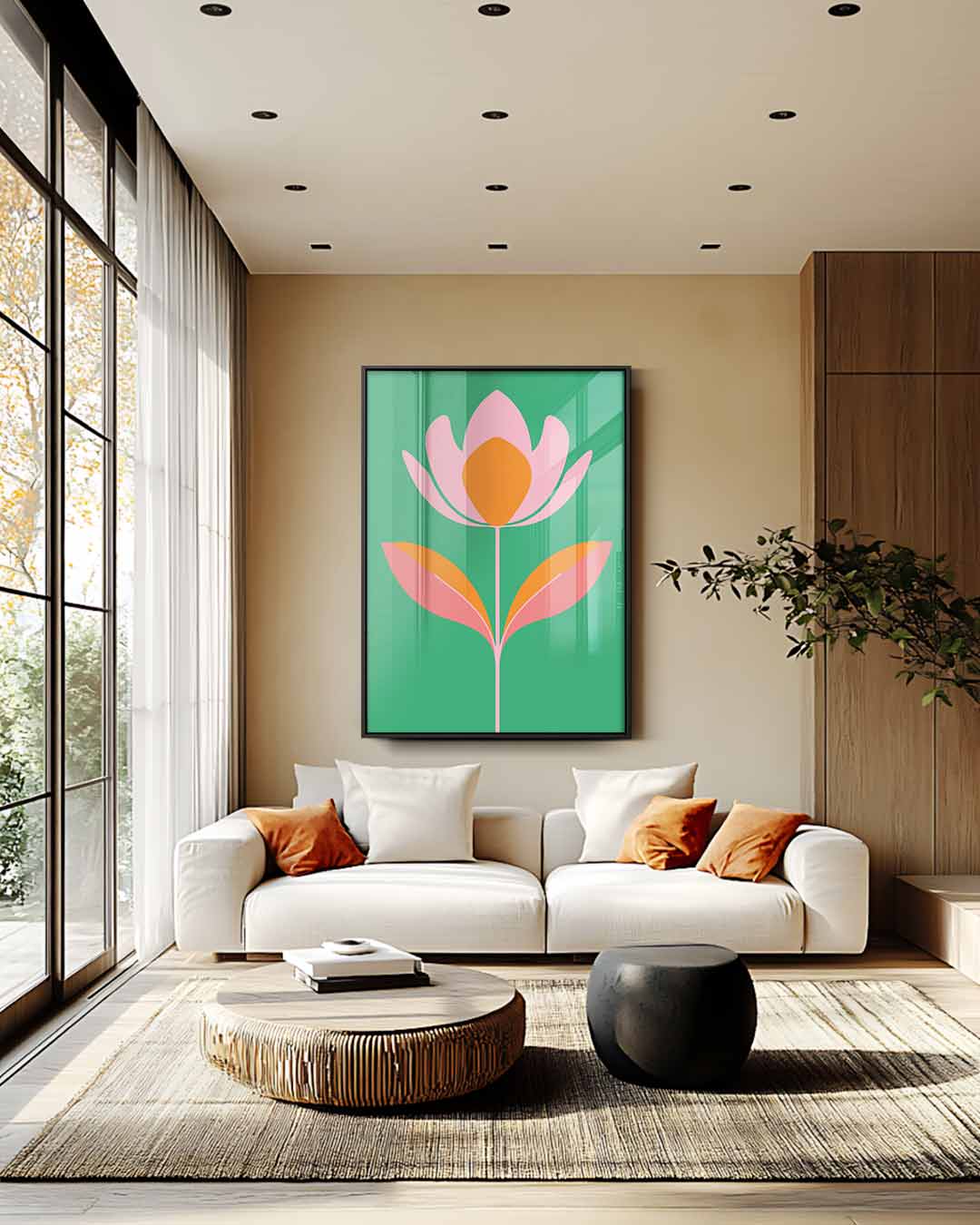Bloemvol Geluk Kunstwerk-canvas-dibond-plexiglas-wanddecoratie-WallArtistic