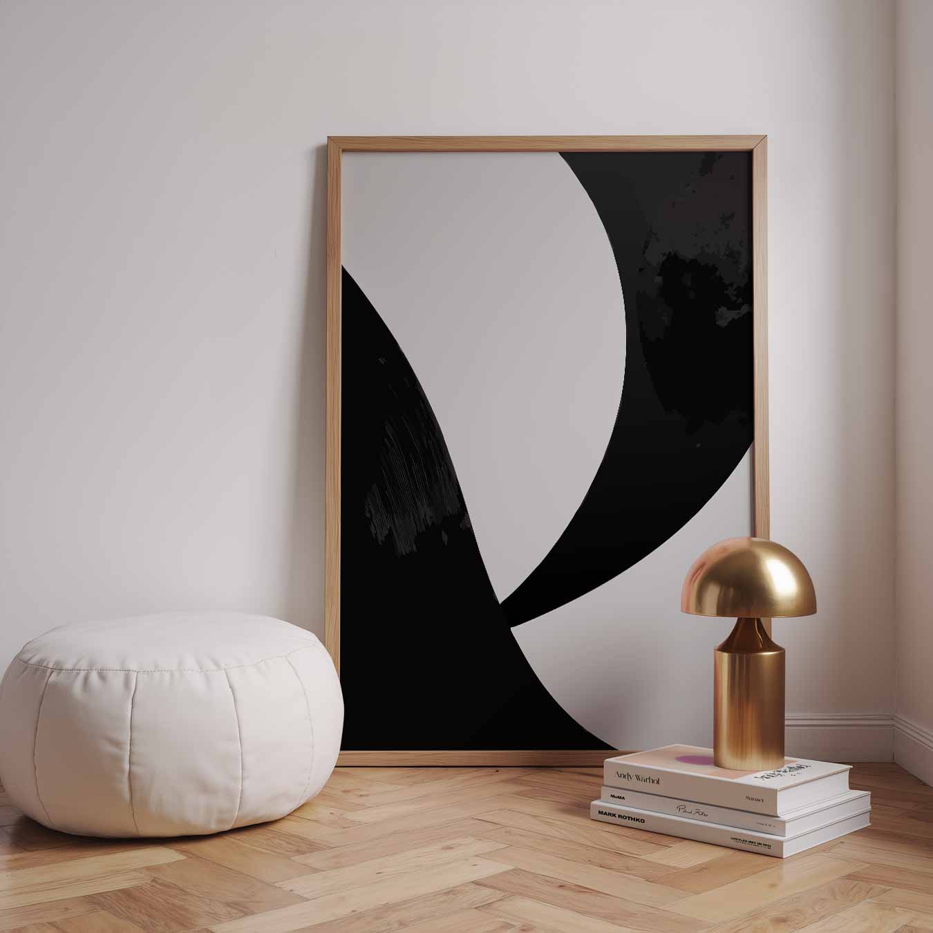 Stijlvolle Zwart-Wit Abstracte Kunstposter-WallArtistic