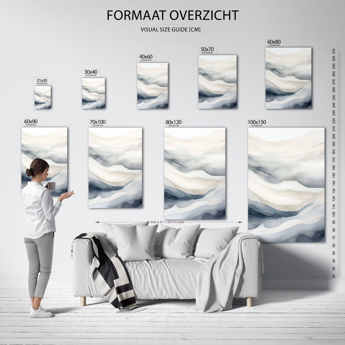 Golvende lijnen Poster