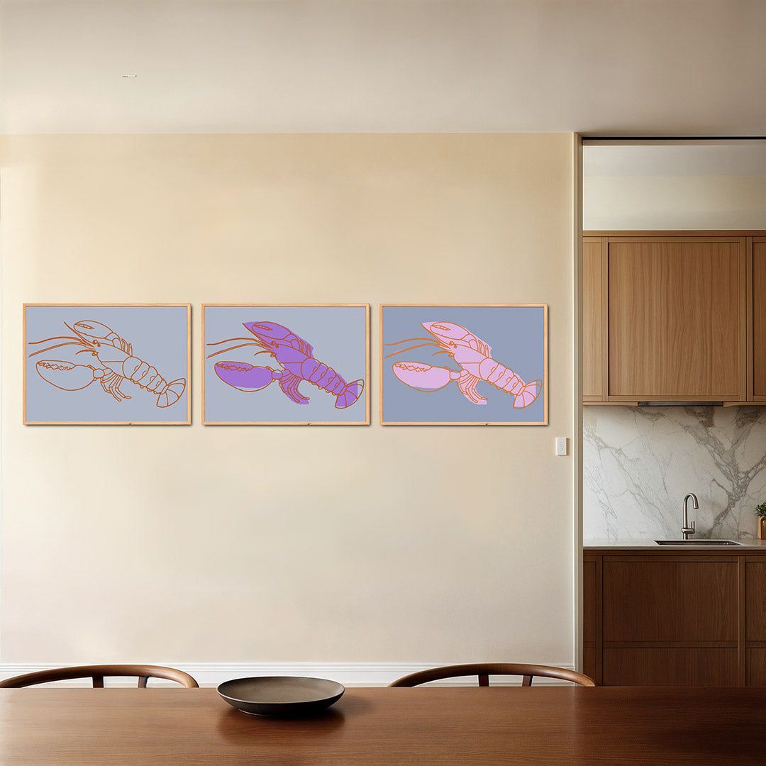 Lijnenspel kreeft Posterset