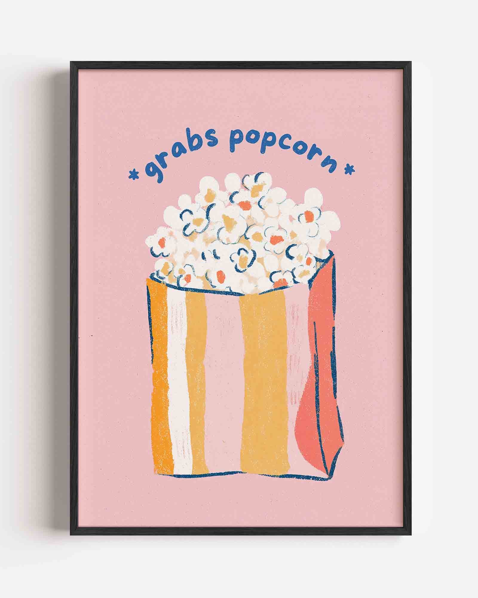 Popcorn illustratie Poster