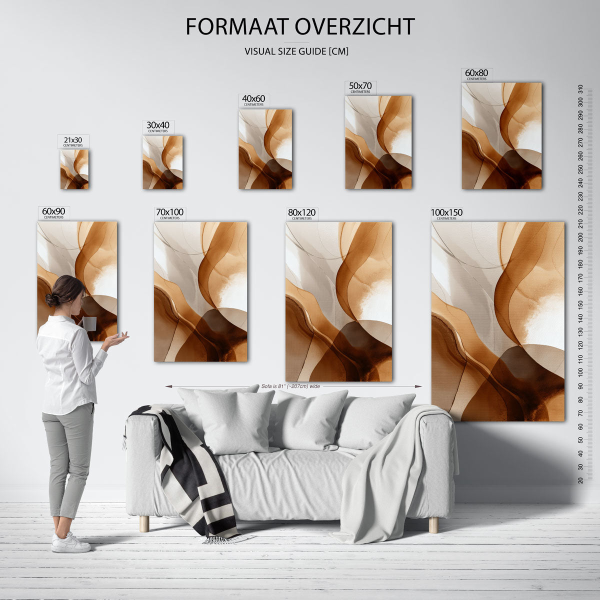 Abstracte bruine vormen Poster