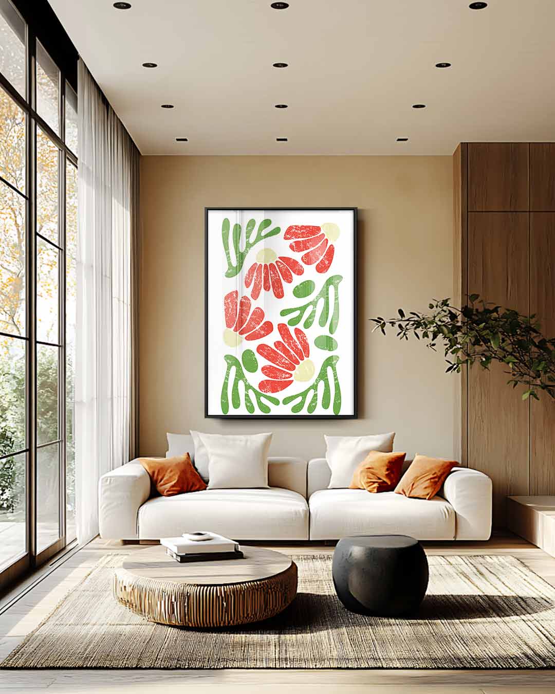 Bloemen in Aquarelstijl Kunstwerk-canvas-dibond-plexiglas-wanddecoratie-WallArtistic