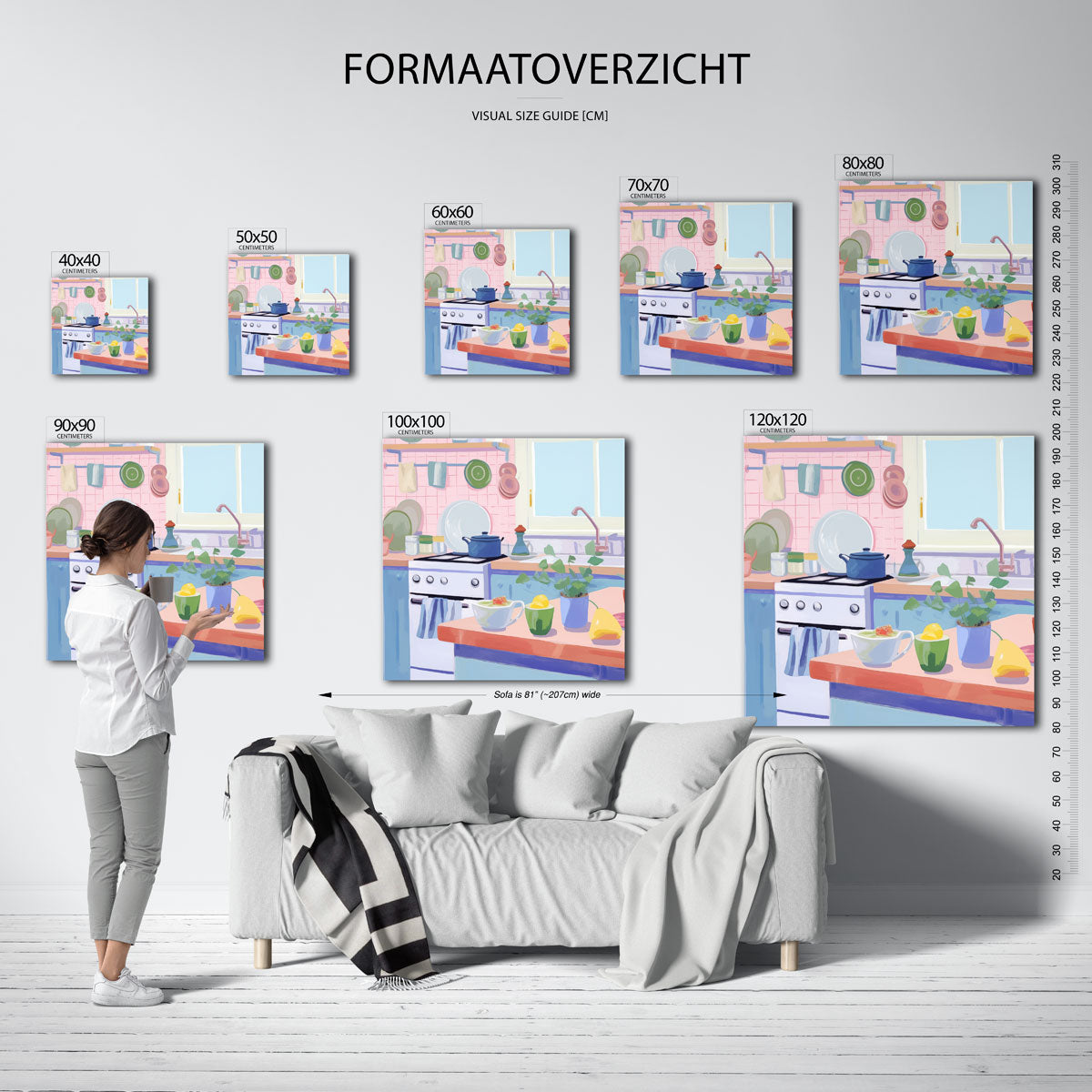Keuken met servies Poster