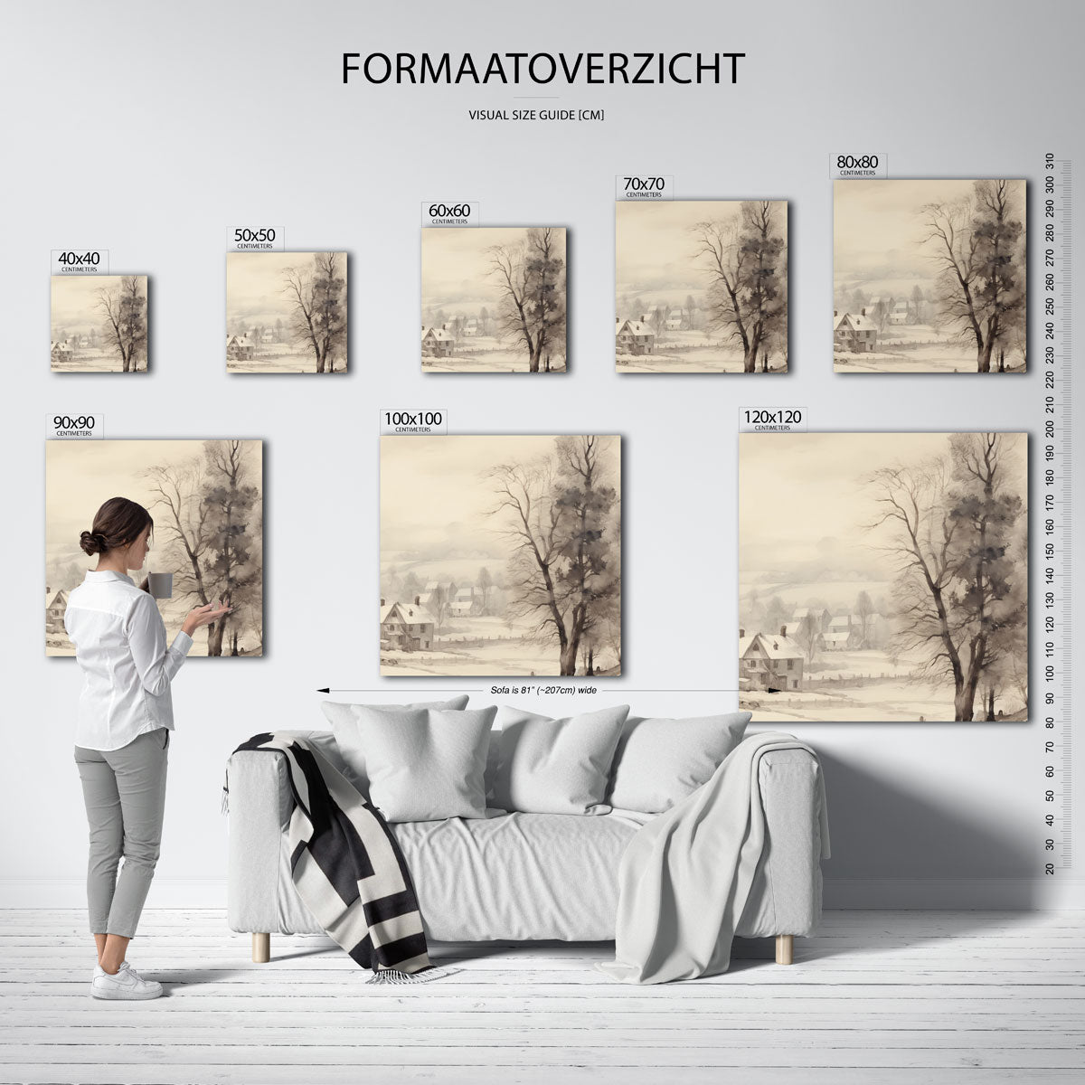 Winterlandschap met bomen Poster