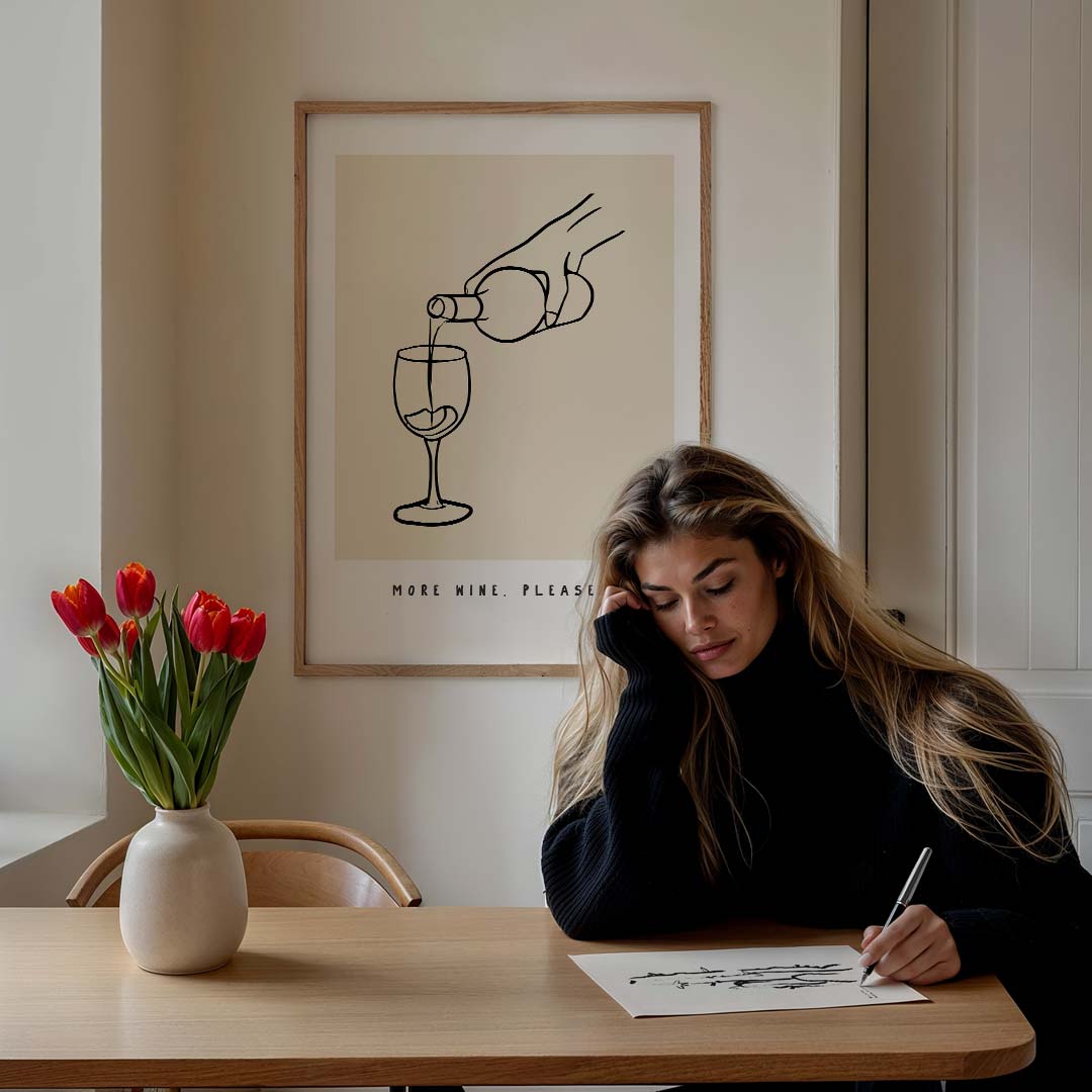 Stijlvolle Wijnliefhebber Poster-WallArtistic