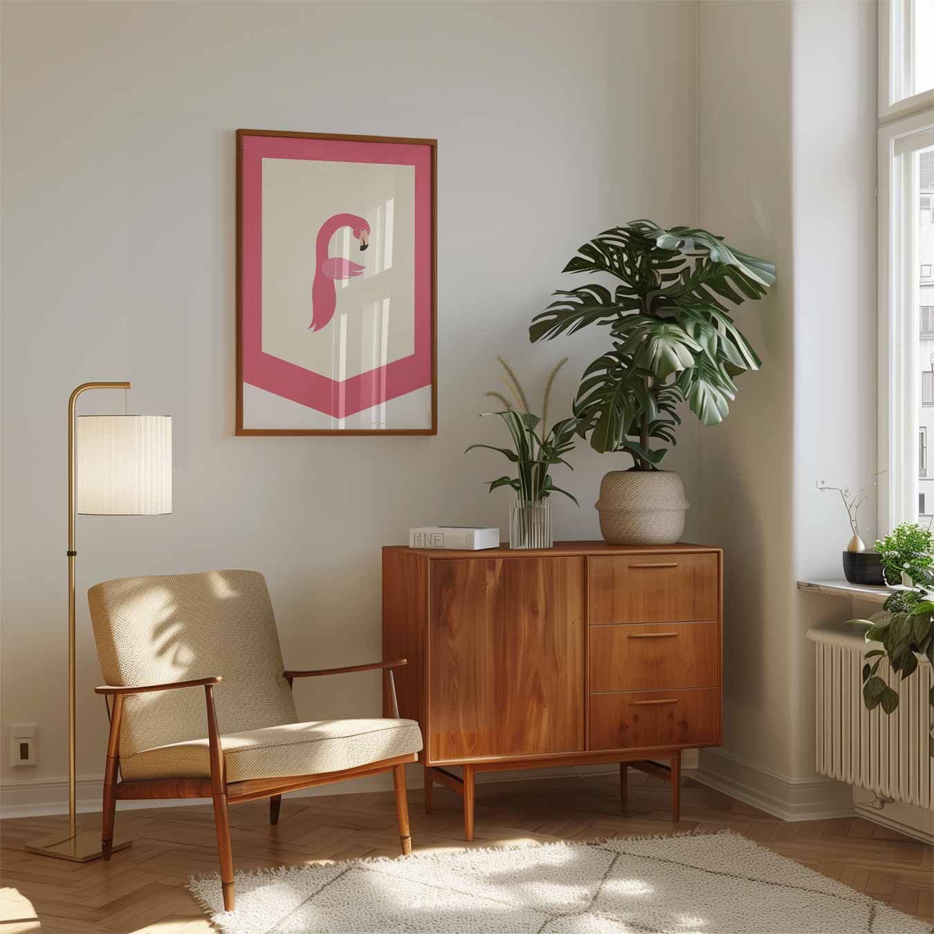 Elegant Flamingo Wandposter-WallArtistic