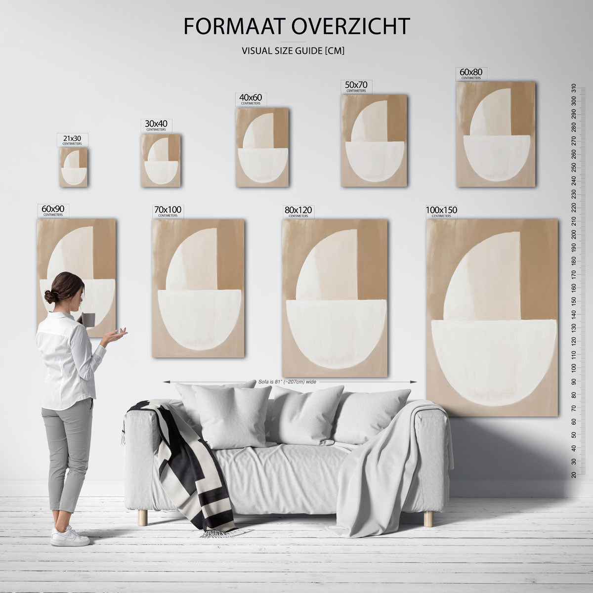Halve cirkel en rechthoek Poster