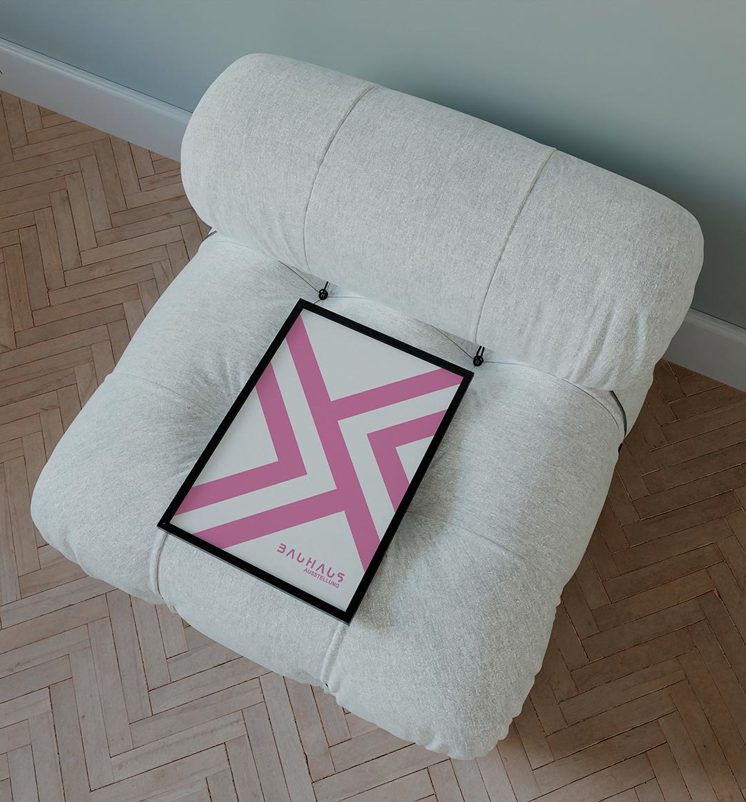 Roze lijnenspel Poster