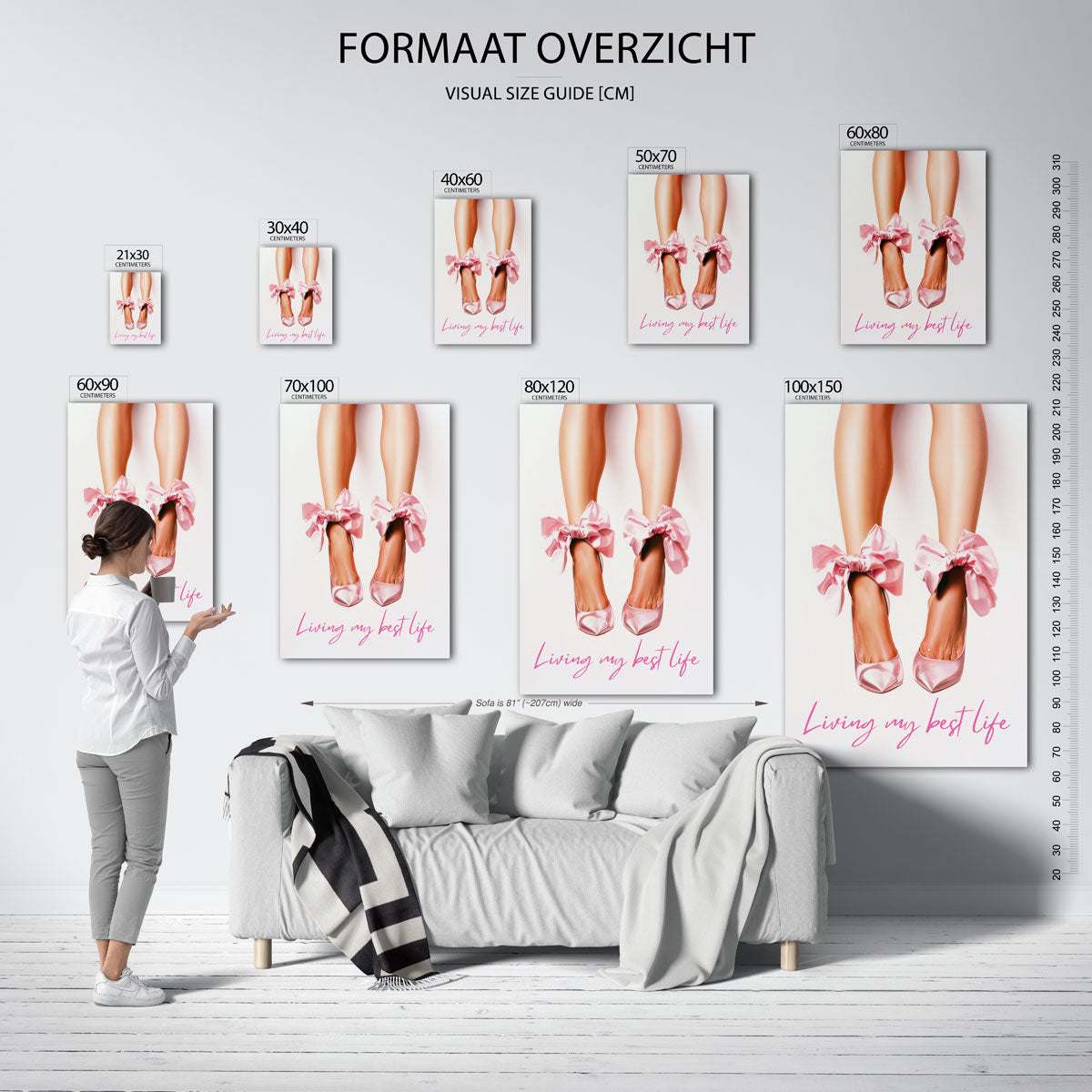 Roze strik schoenen Poster