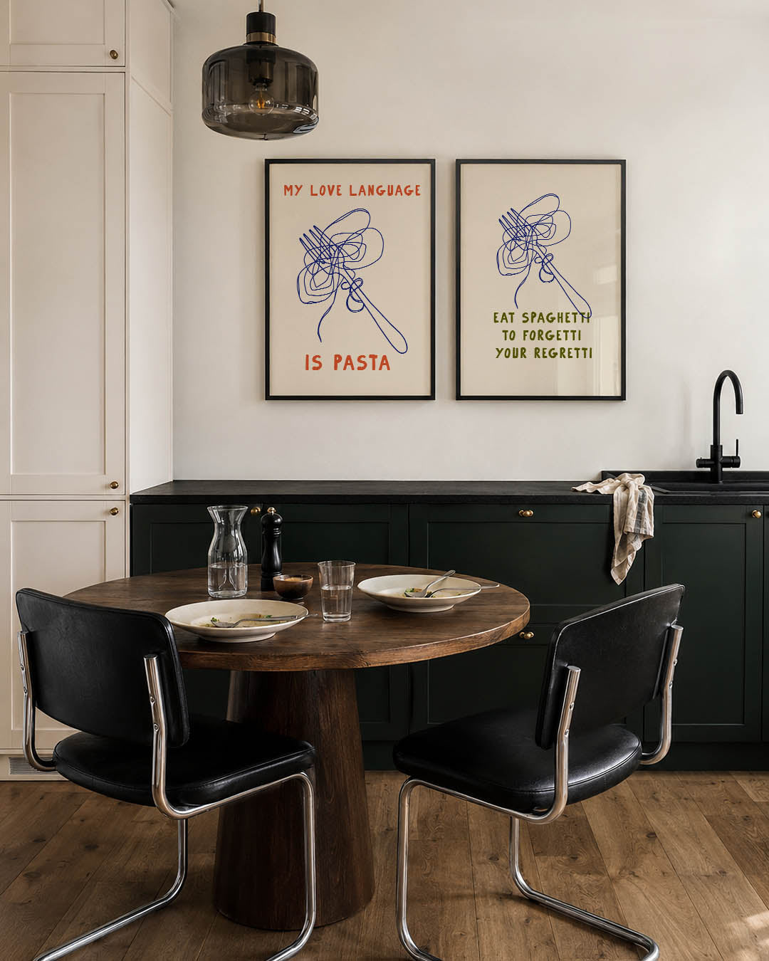 Kleurrijke lijnenspel Posterset